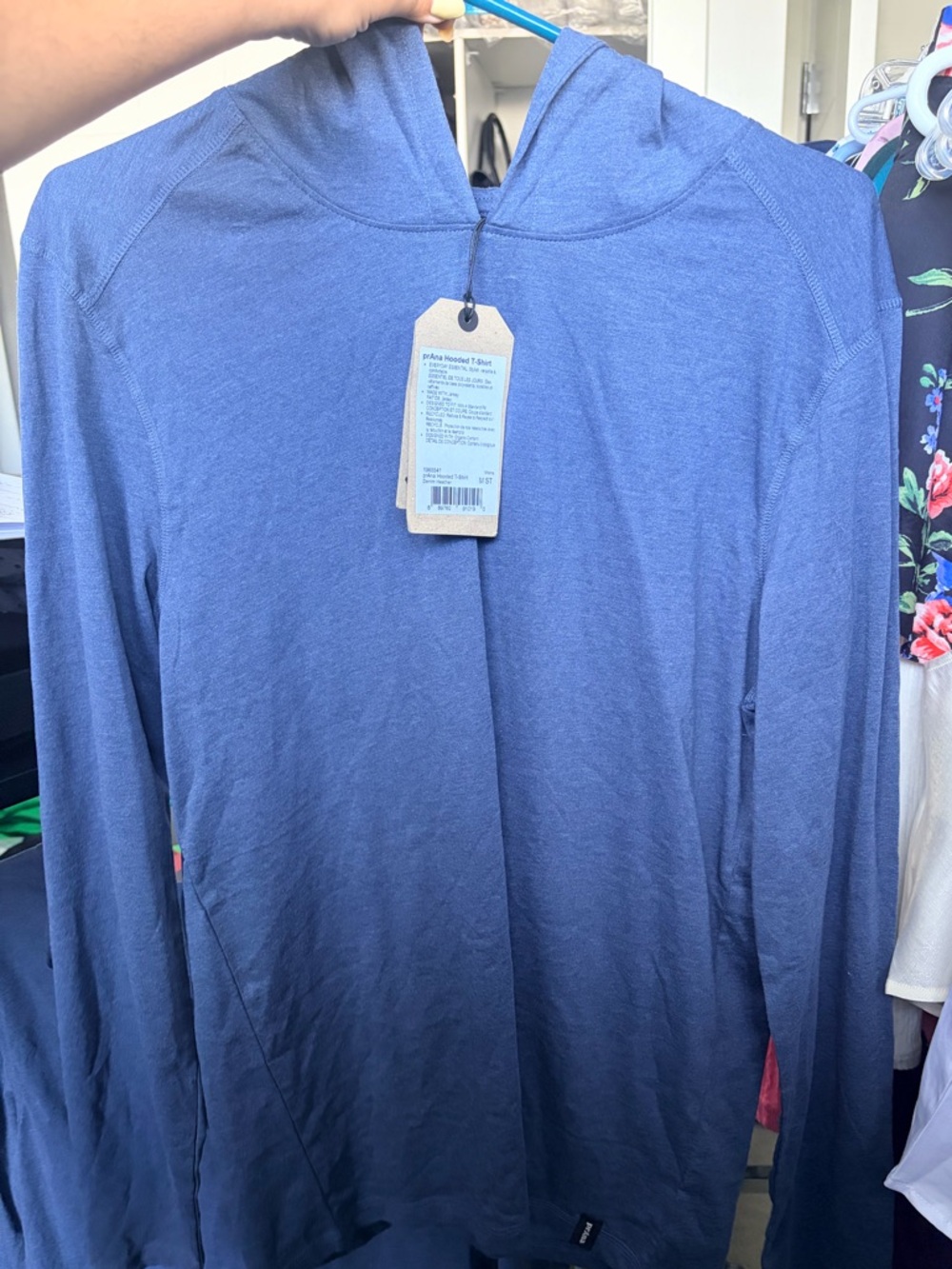 Prana Hooded T-Shirt - Slate Blue